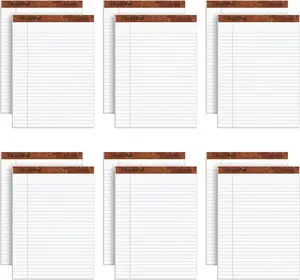 8.5 x 11 Legal Pads, 12 Pack, The Legal Pad Brand, Wide Ruled, White Paper, 50 Sheets Per Writing Pad, Made in the USA (7533)