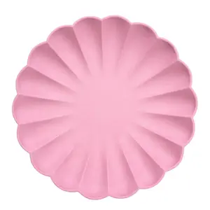 ECO-FRIENDLY DEEP PINK COMPOSTABLE PARTY PLATES