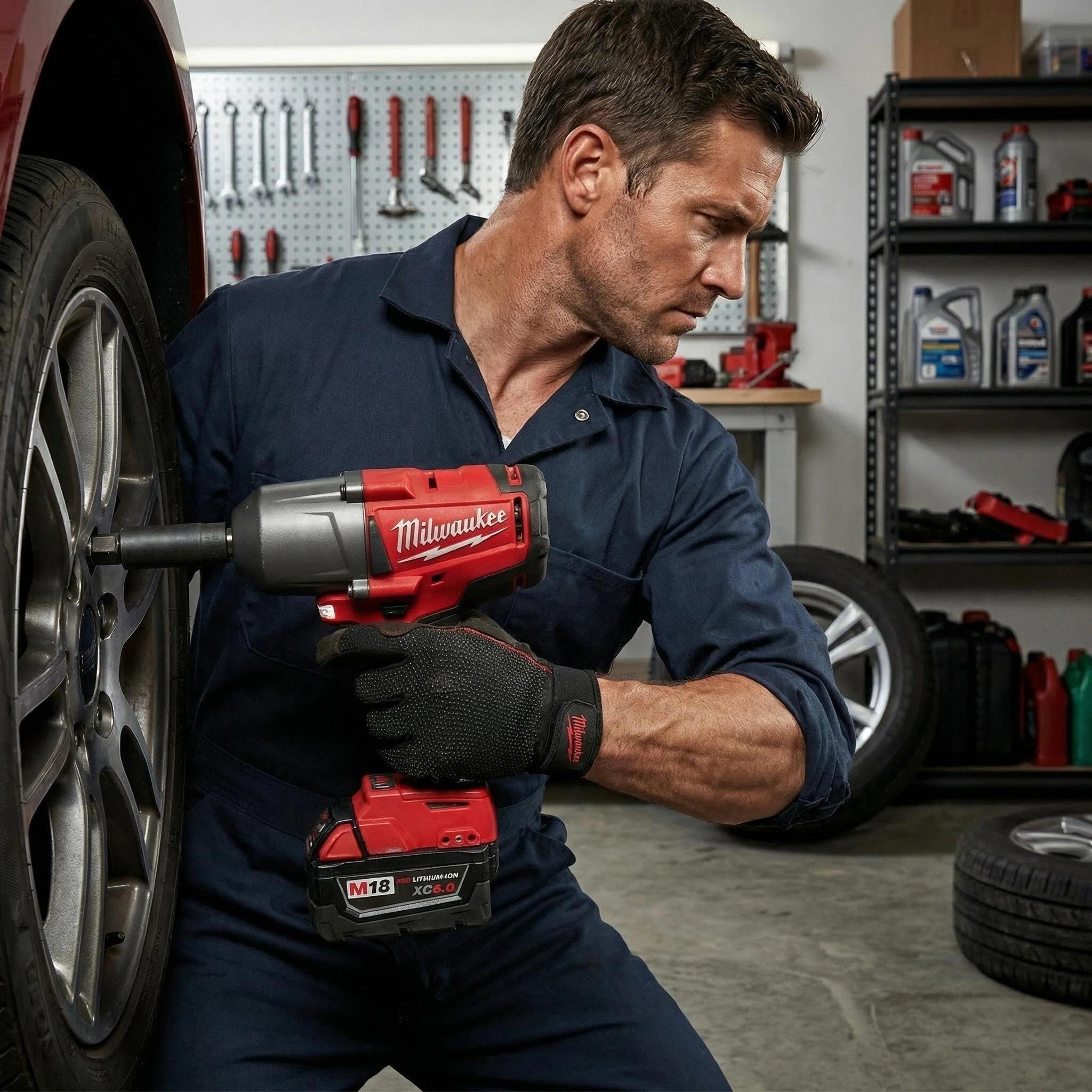 Milwaukee 18V 900Nm Impact Gun Pro Tool   m electric driver lithium-ion brushless cordless gear power nut-busting torque wrench in chrome sockets and