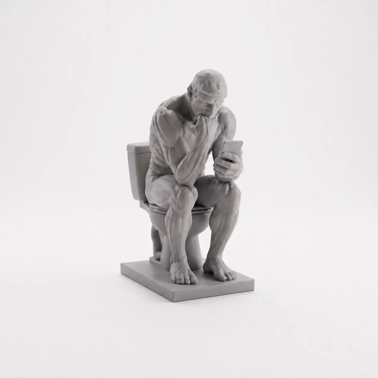 Modern Thinker on the Toilet Statue - Matte Black Philosophical Decorative Figurine, Room Decor, Desk Decoration, House Bathroom Home Supplies, Adult Collectibles Gift