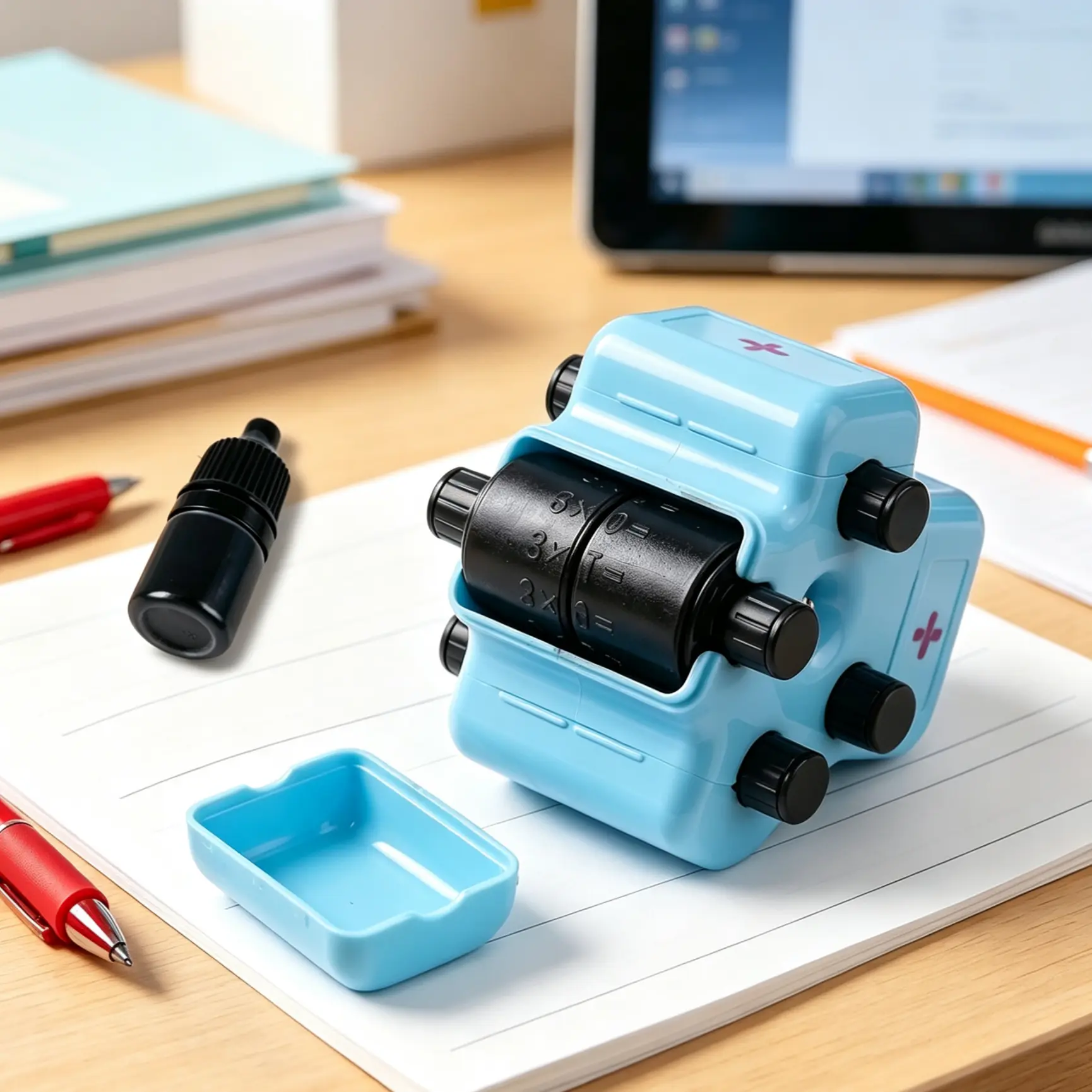 4-in-1 Reusable Kids Math Roller Stamp For Parent-Child Arithmetic Practice