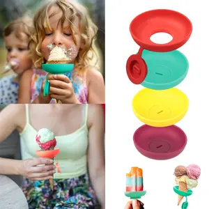 4pcs Silicone Kids Popsicle Holder Set – Leak-Proof with Drip Guard, Portable On-The-Go Design with Carrying Case – Summer Ice Pop Stand, Dishwasher Safe