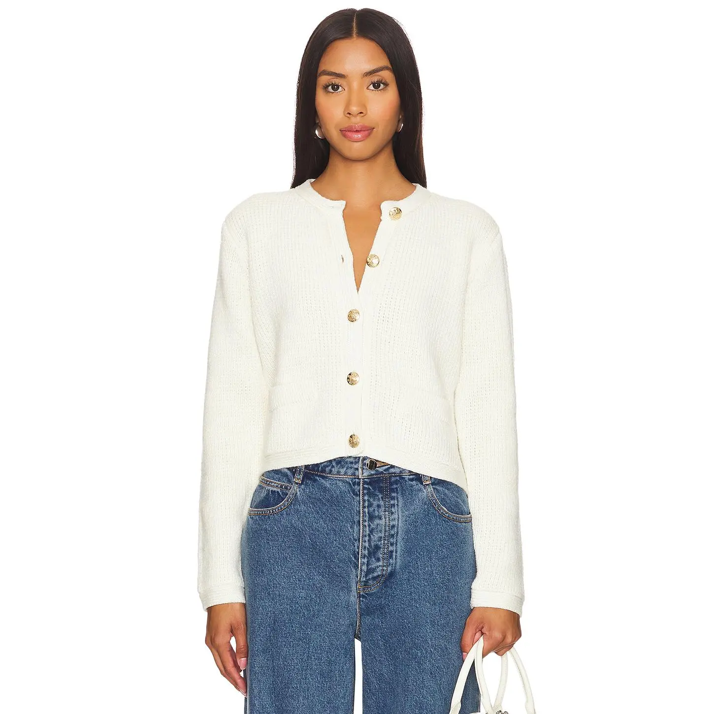 Steve Madden Fantino Cardigan in Antique White