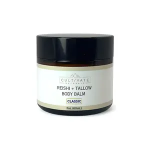 Cultivate Naturals: Reishi Tallow Body Balm - Grass-fed, Paleo, Carnivore, Non-toxic Skincare Body Care Organic Vitamins Skin Repair Sensitive Lotions Comfort
