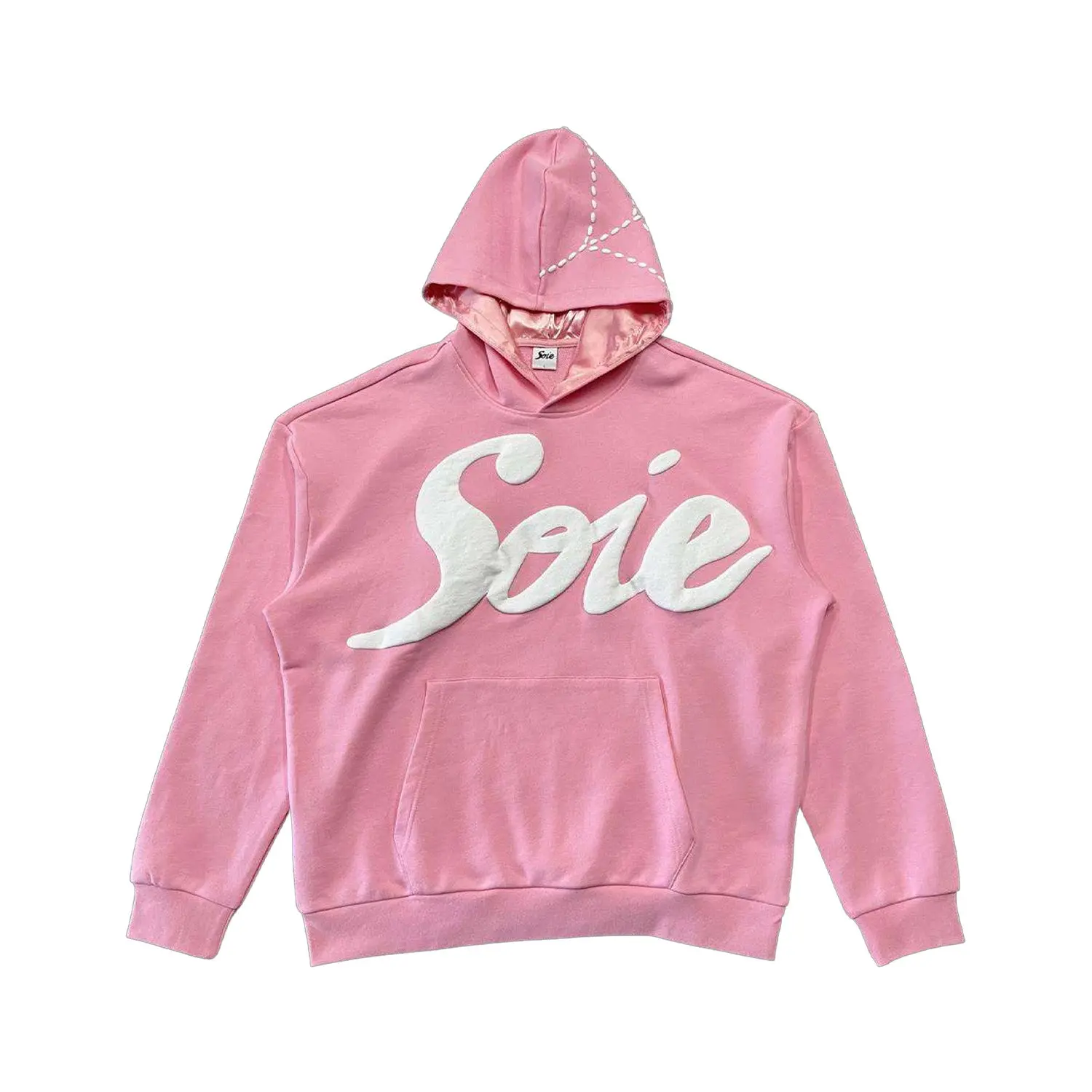 Pink Satin-Lined Hoodie