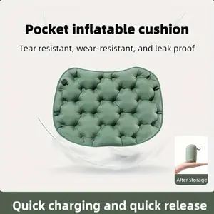 Easy Travel Inflatable Seat Cushion Portable Foldable Moisture-Proof Pad for Outdoor Camping, Hiking, And Concert Seating (Butt Pad)
