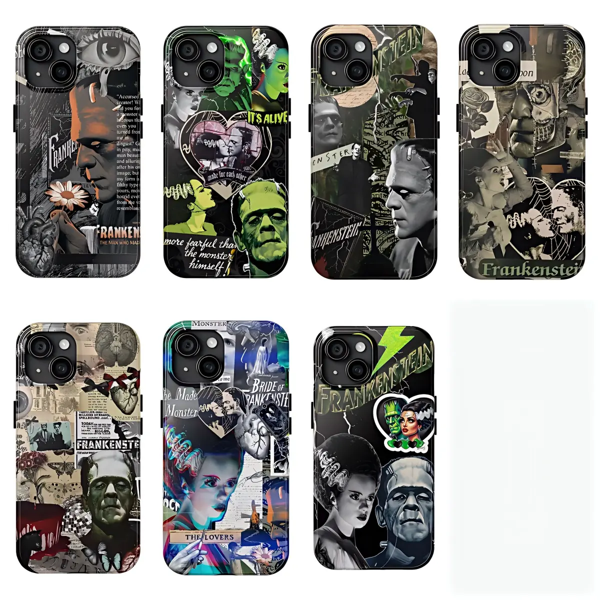 Bride of Frankenstein Phone Case, Classic Horror Movie Art, Universal Monsters, Retro Gothic Aesthetic, Phone Case Suitable for Suitable for iPhone 17/16/15/14/13/12/11 Pro Max/Plusand Samsung Galaxy S23-25, shock-absorbing, anti-drop protective case,