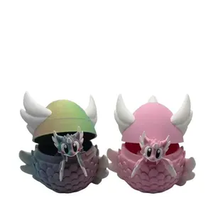 Celestial Dragon in Egg – 3D Printed  Desk Toy | Fidget Dragon Egg | Rainbow or Pink PLA Miniature | Dragon Lover Gift | Fantasy Decor Ornaments