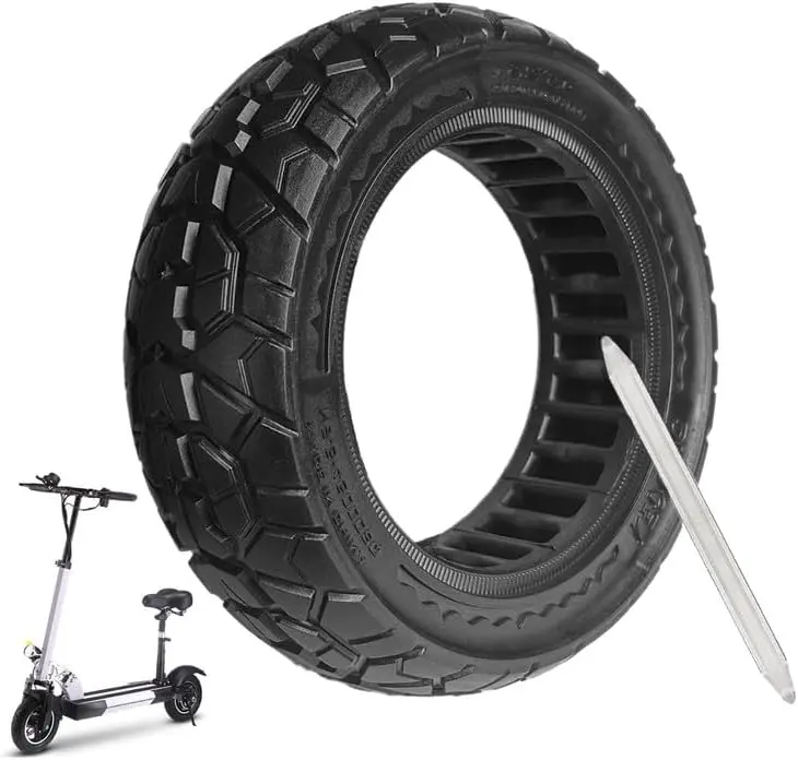 9.5 x 2.50 Off-road Solid Tire, 9.5x2.5-6.1 Tires Replacement, 9.5 inch Scooter Tubeless Solid Tire, for NIU KQi3 Pro/Max/Electric Scooter [Puncture-Proof] [Anti-Skid] [Wear-Resistant] (1 Pack)