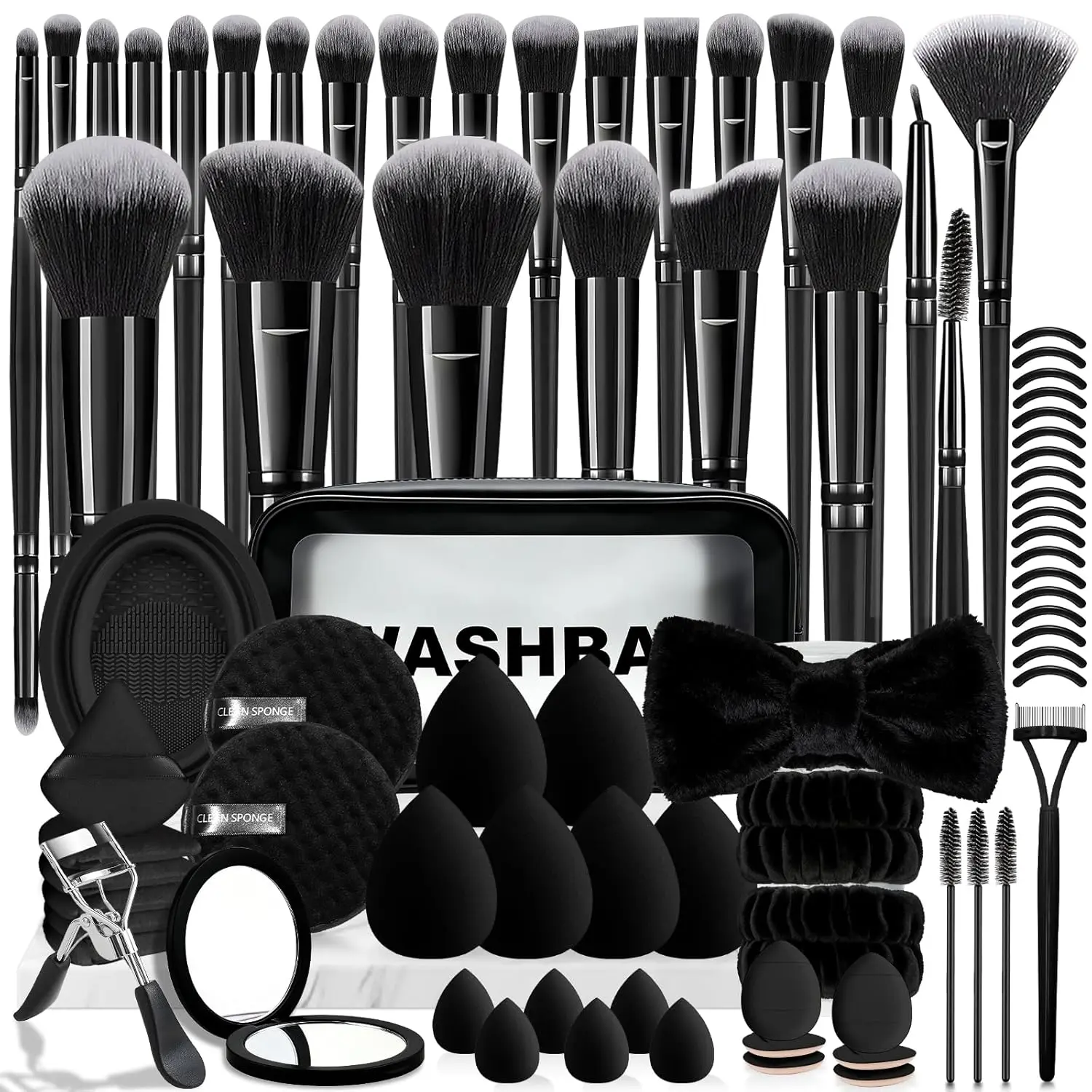 Mothers Day Gift 80PCS Makeup Brushes, Makeup Brush Set Professional Makeup Kit Multi-functional Makeup Tool Set with Case Facial Makeup Accessories,Brush Set Eye & Makeup Sponge(Black)
