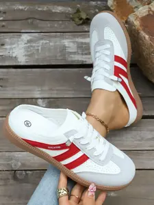 Women's Fashion Sports Shoes, Mesh Lace-Up Design, Casual Walking Slippers, Flip-Flop Style, Suitable for Outdoor, Streetwear, Campus Wear, Trendy Walking Shoes, Lightweight Outdoor Shoes