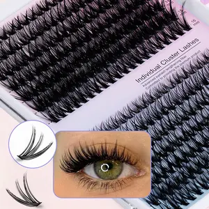 280 Cluster Lash Extensions, Mixed Lengths 9-16mm, D Curl, Artificial Cotton, with tools, No Flammable Liquid, Beauty Supplies