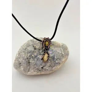 Double Trouble Opal – Copper Wire Wrapped Necklace