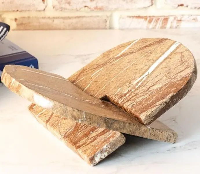 12" Beige Marble Magazine Holder