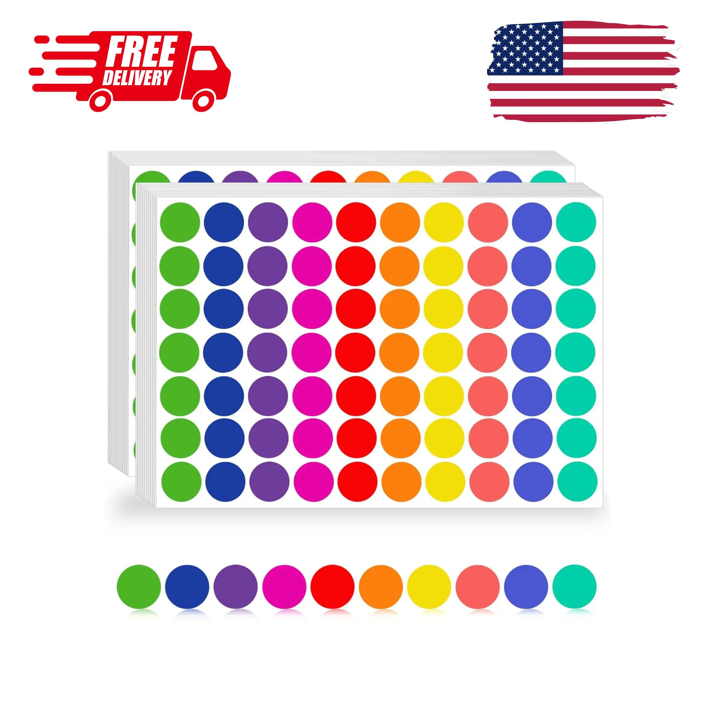 4200 Pcs Colored Dot Stickers, 3/4 inch Round Color Coding Labels