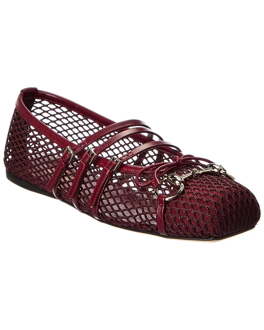 Gucci Horsebit Mesh & Leather Ballet Flat Gucci Horsebit Mesh & Leather Ballet Flat