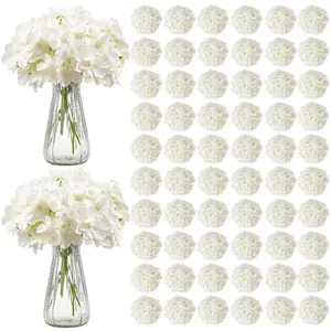 VEVOR Artificial Flowers, 65 pcs Real Looking White Silk Fake Hydrangea Bulk, White Faux Bridal Shower with Stems for DIY Wedding Bouquets, Home Centerpieces Arrangements, Party Tables DecorationsVEVOR Super Brand Day