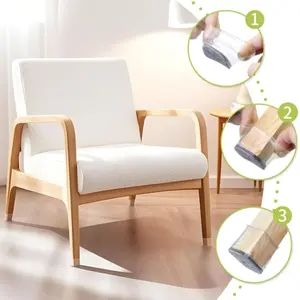 Chair Rubber Pad Protector Protects Floors From Scratches and Noise, Square Chair Foot Pads Heavy Duty for Wood Flooring, Tile, Daily Home Use Felt Sliders