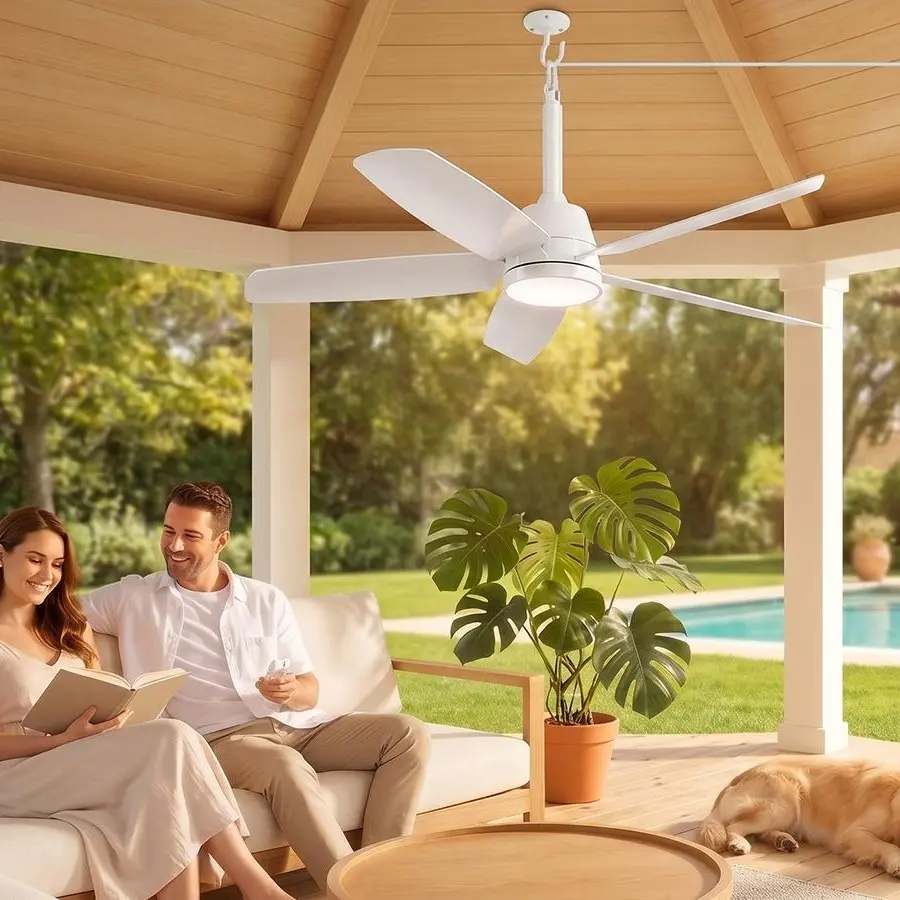36Inch  Ceiling Fans with Lights,Gazebo Fan Light,LED Fan Light Hanging with Hook,Hook Type Fan,Remote Control,Portable Fan for Patios,Pergola,Adjustable Color Temp, 6 Speeds,