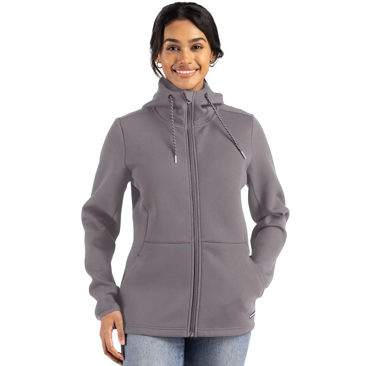 Cutter & Buck Roam Epic Comfort Recycled Womens Full Zip Hooded Jacket
