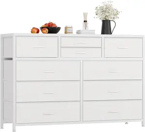 Dresser TV Stand with 10 Drawers  Media Console Table Entertainment Center for 55/50/43 Inch TV  Chest of Drawers Storage Organizers Units for Living Room/Dorm/Closet/Entryway/Hallway Apartment Furniture Bedroom Furniture