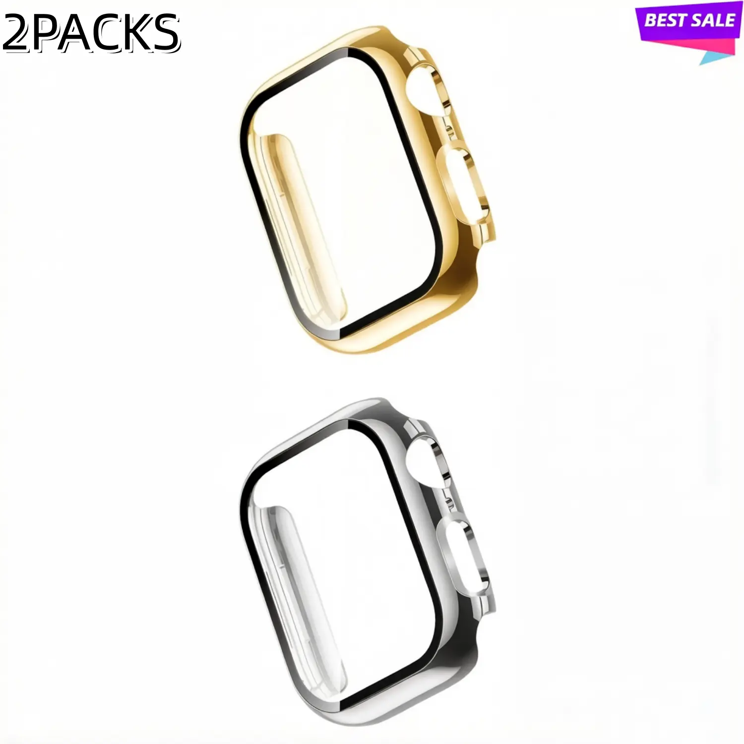 2026 New Solid PC Plastic Wearable Accessory for iWatch (40-49mm: 40,41,42,44,45,46,49mm) - Shockproof Bumper with Screen Film, Sturdy Light Comfortable Plastic Shell, DIY Bag Luggage Daily Drop Guard