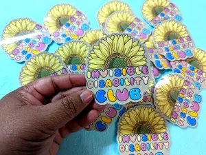 Invisible Disability Club Sticker – Sunflower Waterproof Vinyl Decal