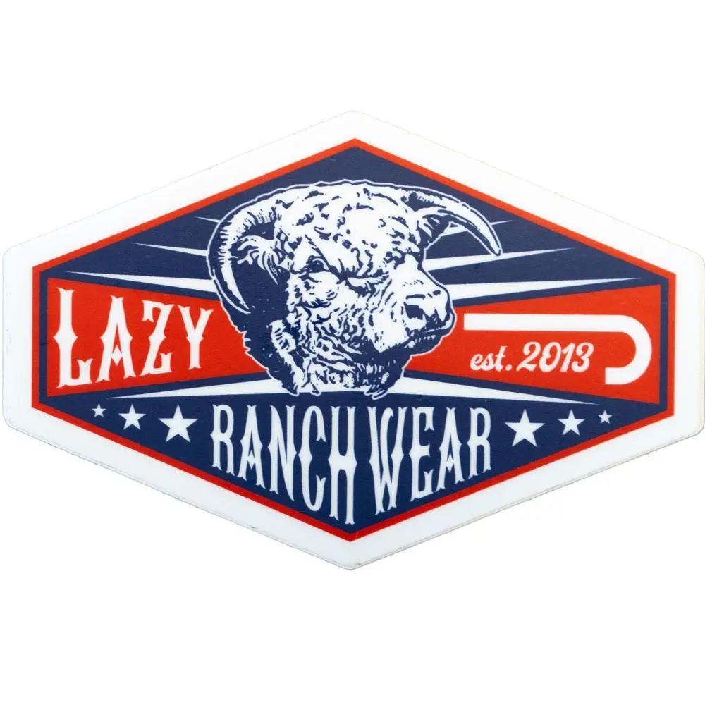 Lazy J Ranch Wear Wide Diamond Hereford Large 4' by 2.5' Adhesive Vinyl Decal Sticker for Ranch Theme Scrapbooking & Stamping DIY Projects