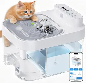 Cat Water Fountain, App Monitoring Wastewater Separation & No Filter Cotton, Pet Water Fountain with 101oz/3L Large Capacity Tank, Wireless Automatic Water Dispenser for Cats Indoor, 2.4G Wi-Fi