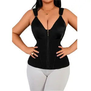 Waist Trainer Corset for Women Tummy ControlSport Workout Shapewear Vest for WomenExternal Zipper and Double Pressure MinimalistBasic