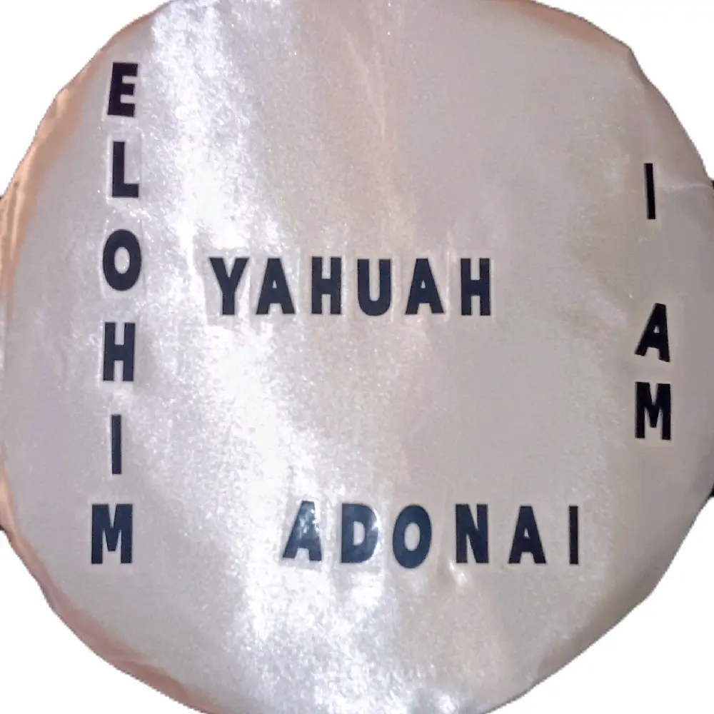 Sacred Names Collection  Yahuah | Adonai | Elohim | I Am  This shimmering white satin bonnet honors the sacred names of God. Elegant, powerful, and reverent — it’s a piece of worship you can wear daily. A true declaration of who He is.   Meaning: Yah