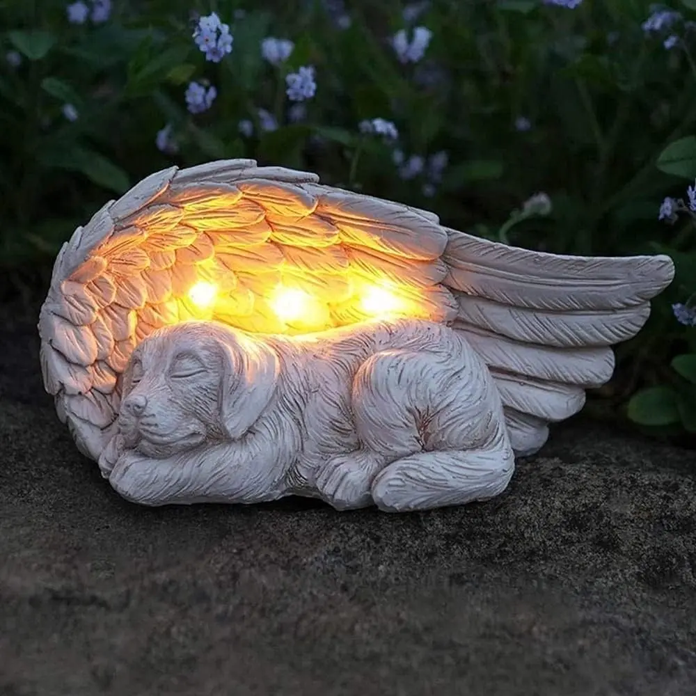 Dog Memorial Gifts Forever My Guardian Angel Garden Solar Light Pet Memorial Stone