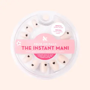 Puffy Vampy Heart - Press-On | Extra Short | Squoval