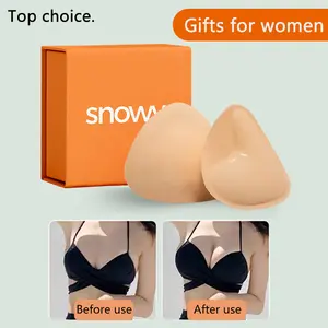 Snowy.Sticky Push Up Inserts Instant Boost Double - Sided Adhesive Bra Cup for Women Supports Up to 2 Cup Sizes Reusable Sweat & Water Resistant Outfit Feminine