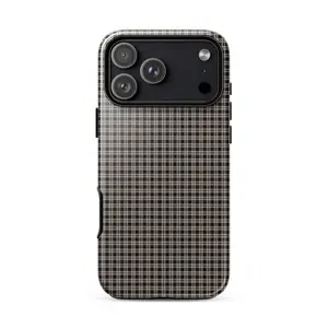 BOYFRIEND FLANNEL Phone Case Cozy Neutral Plaid Pattern Cute Preppy Aesthetic Tough Case for iPhone Samsung Google Pixel Polycarbonate TPU Impact Resistant Shock Dispersion