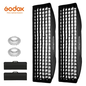 Godox Strip Softbox 35 x 160cm Honeycomb Grid Softbox & Bowens Mount Speedring Bowens Mount for Studio Strobe Flash Light Speedlight Speedlite (2PCS)