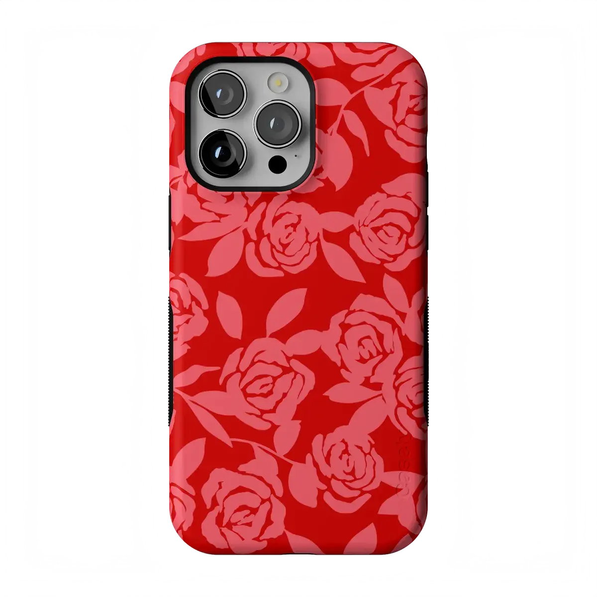 Casely iPhone 14 Pro Case | Final Rose | Red & Pink Floral | Bold Protective Design | Compatible with MagSafe