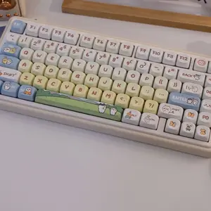 145 Key Xiao Ba Rabbit Theme Pbt Keycap Set, Dye Sublimation Process, Moa Profile, Compatible with Mx Axes, for 61/64/68/87/96/104/108 Keyboards