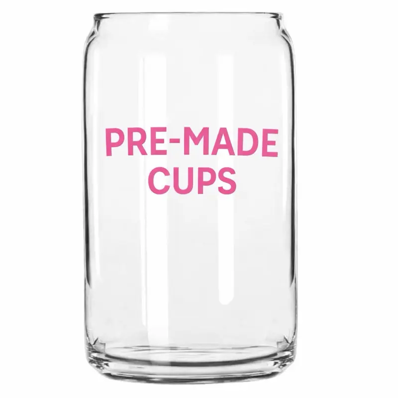 Premade Glass Can Cups – Live Claim Design Selection (With Lid & Straw)