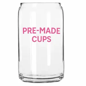 Premade Glass Can Cups – Live Claim Design Selection (With Lid & Straw)