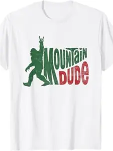 American Retro Vintage Bigfoot Casual Long T-Shirt, Rock Gesture Mountain Dude Loose Fit Top