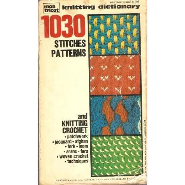USED Book - Mon Tricot Knitting Dictionary 1030 Stitches Patterns and Knitting Crochet by Mon Tricot (Paperback)