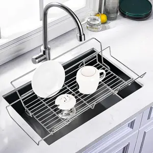 Dish Drying Rack Over The Sink Dish, Silver Stainless Sink Organization