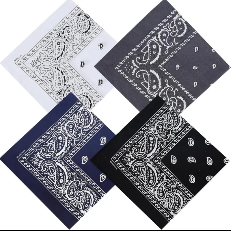 PURE COTTON Ethnic Style Bandanas 21.25" Square Polyester Headbands Soft Durable Vintage Paisley Designs Perfect for Parties Denim Style Ties and Versatile Outfits Enhancer