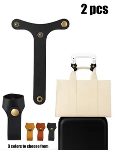 2pcs Leather Luggage Straps For Suitcase, Carry On Bag Travel Belt, Bungee Cord For Attaching Bags Together, Tote Bag Security Strap, Prevents Baggage Bursting, Anti-Loss & Theft, Air Travel Essentials , Flight Accessories, Versatile Travel Accessory