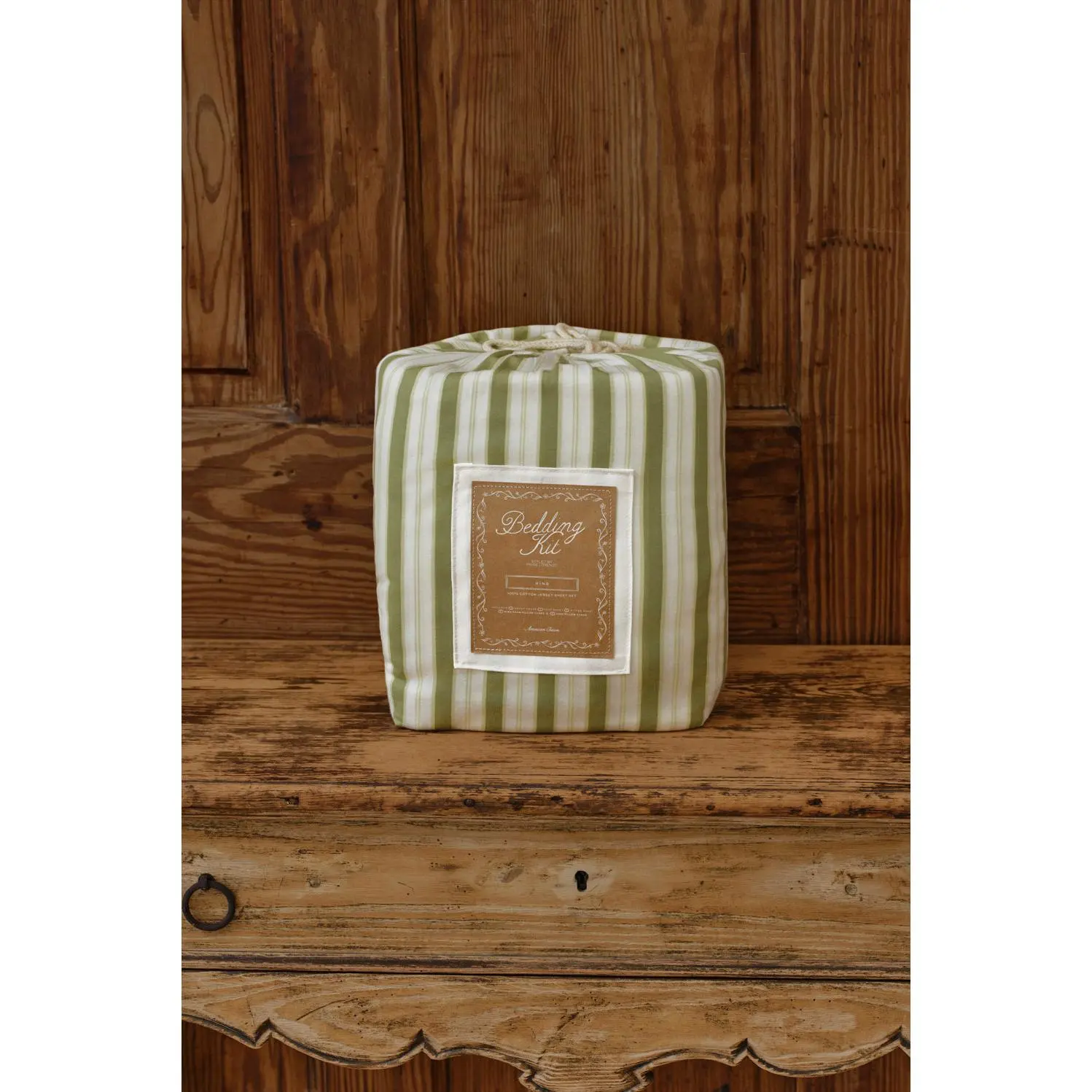 Farm Friends Bedding Kit - Green Pinstripe