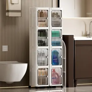 5 Tier Plastic Storage Bins with Lids , Stackable Storage Containers with Wheels, Folding Boxes, Collapsible Bins for Living Room,Office,Dorm