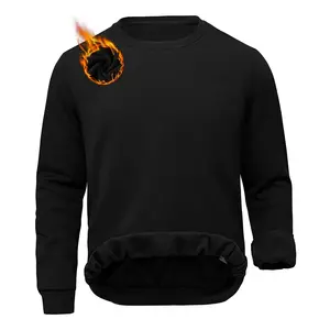 Men's Crewneck Sweatshirt Fleece Pullover Warm Soft Crewneck Sweatshirts Pullover Warm Shirts for Winter