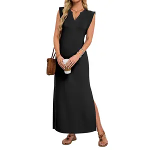 AUSELILY Summer Dresses for Women 2026 Wrink Free Beach Vacation Dress Sundresses Ladies Tropical Pockets Maxi Dress