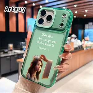 Phone Case for iPhone 17 Pro Max 16 Air Plus 15 Pro Max 14 13 12 11 Crown Girl Pattern Non-Yellowing Shockproof Soft Silicone Transparent Cover